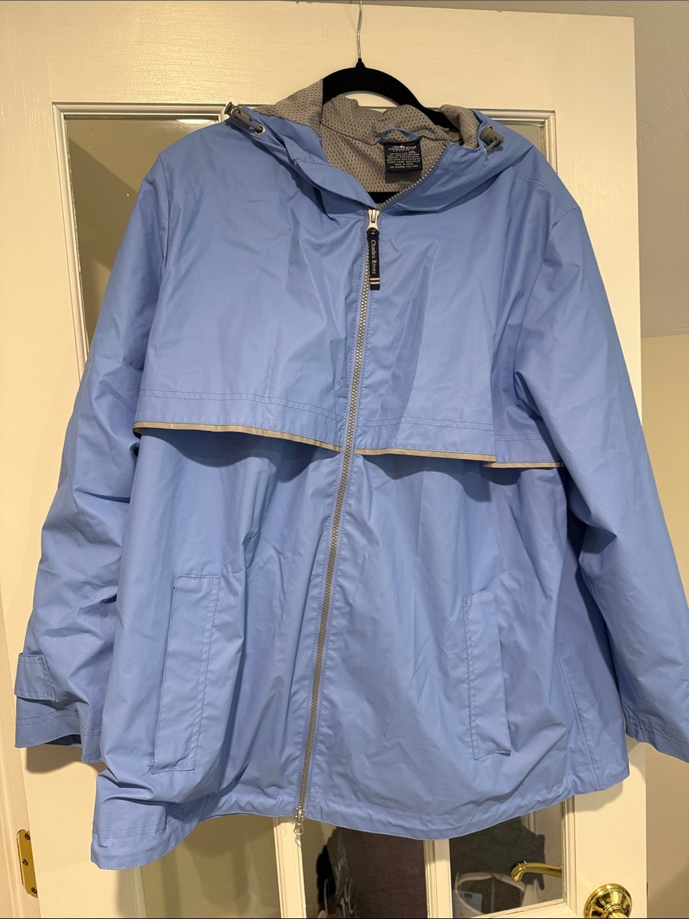 Charles river Light Blue Hooded Trench Coat